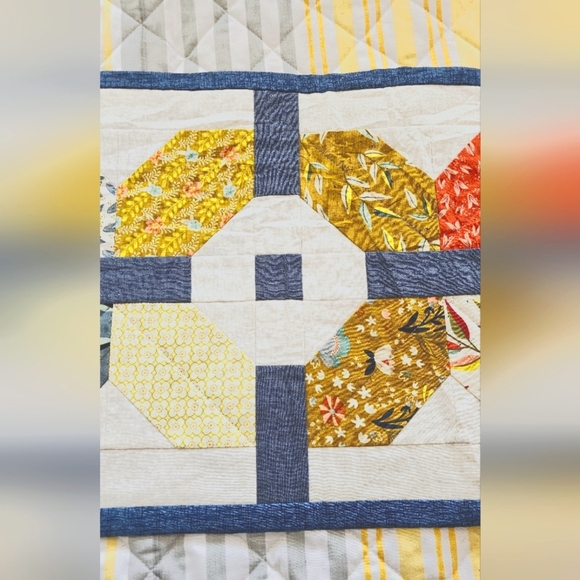 Quilted Cottagecore Handmade Floral Runner Farmhouse 13.5" x 60" - Picture 3 of 10